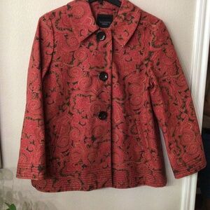 Talbots Red and Black Patterned Blazer